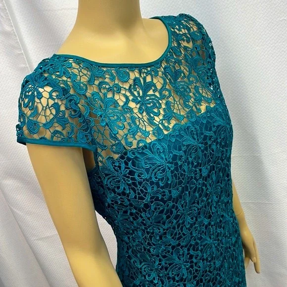 Adrianna Papell Lace Cap Sleeve Dress - Picture 5 of 13